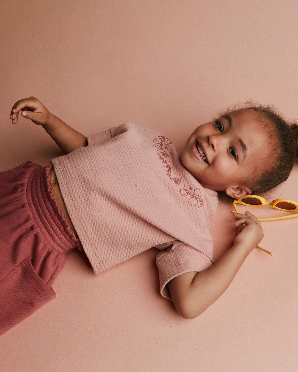 Toddler Girl High-Low Bubble Dolman Tee - Light Pink - Image 4