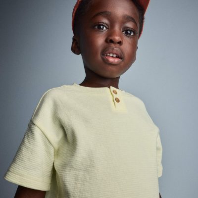 Toddler Boy Henley Tee with Pocket - Yellow