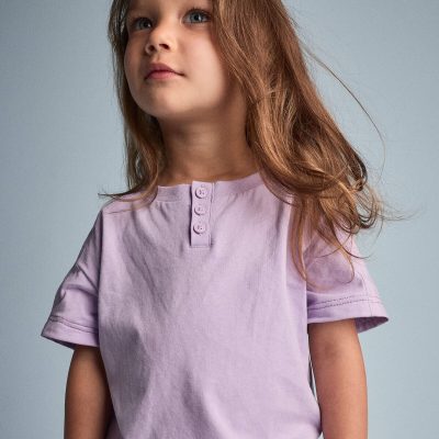 Toddler Henley Tee- Purple