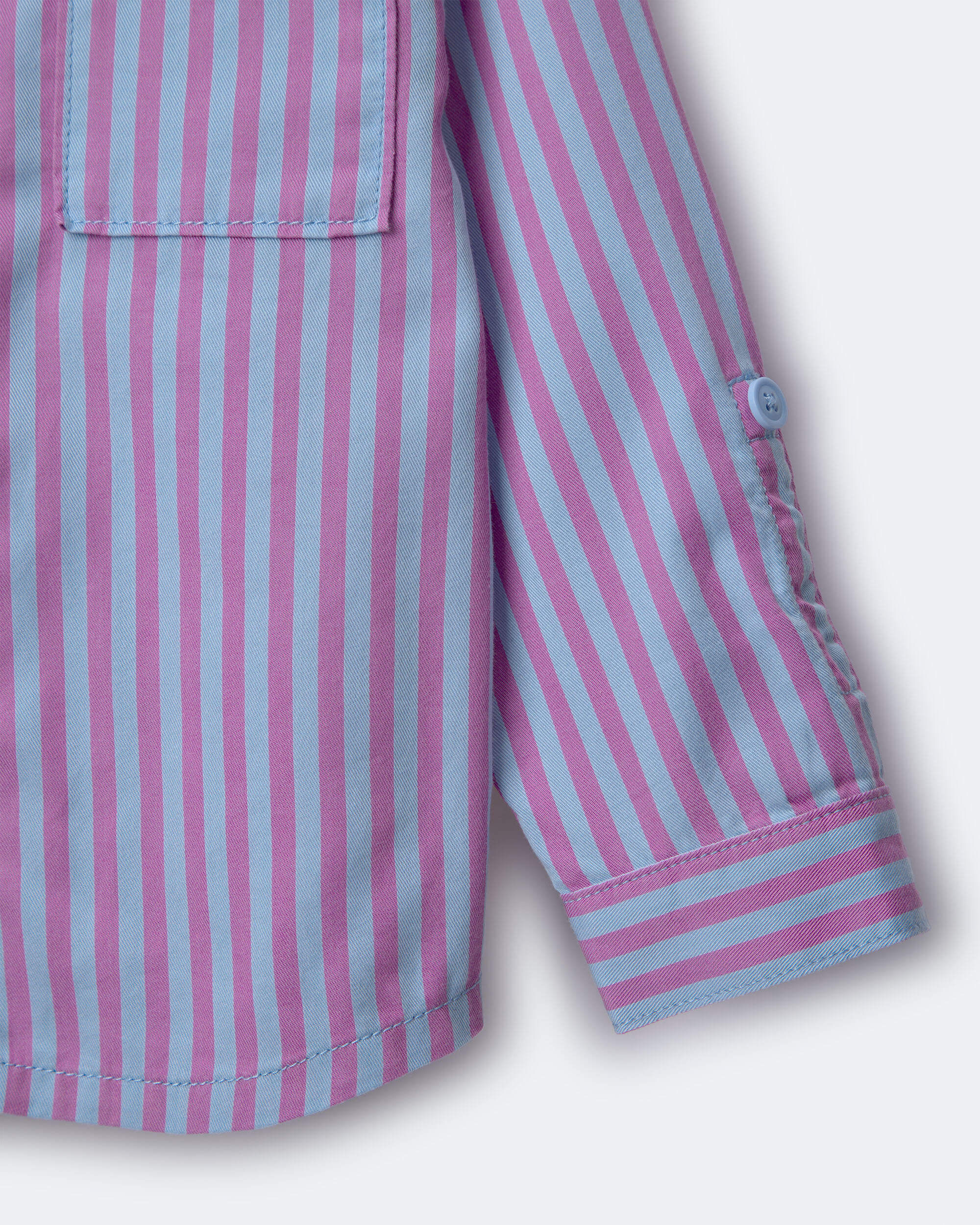 Toddler Boy Button-Down Long-Sleeve Shirt in Stripes - Blue/Purple - Image 3