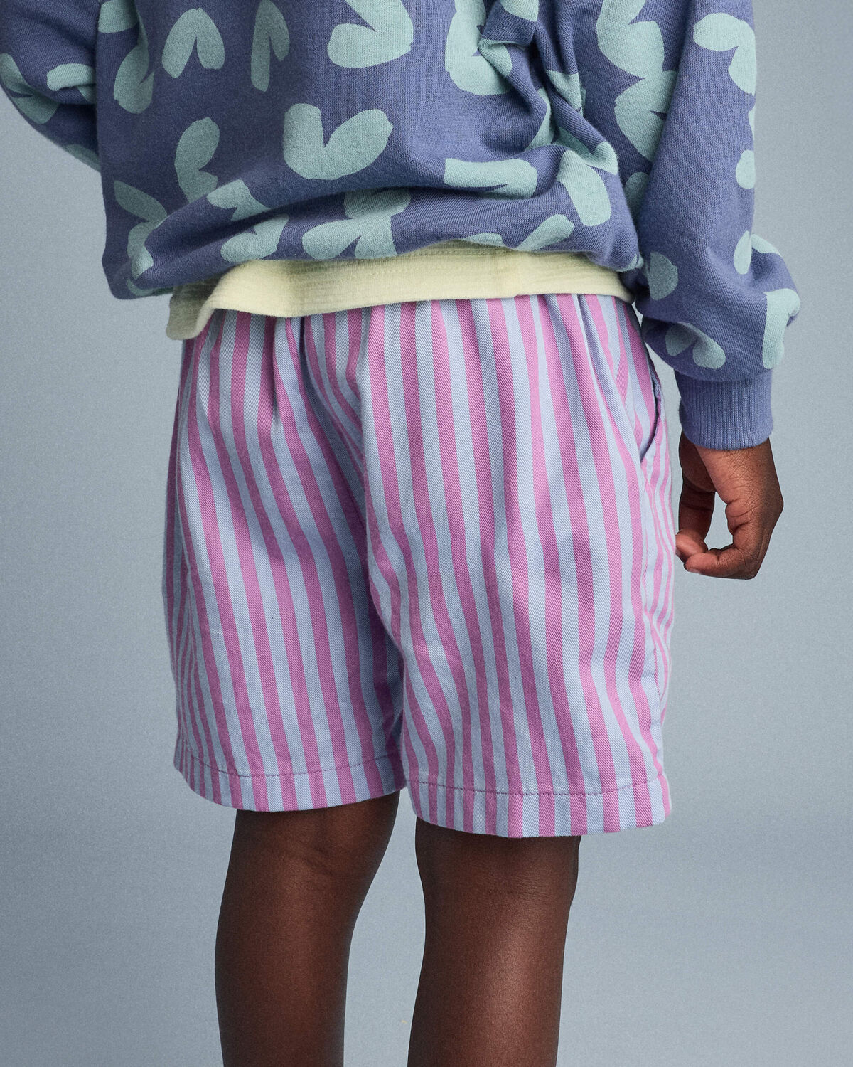 Toddler Boy Playground Shorts in Stripes - Blue/Purple - Image 4