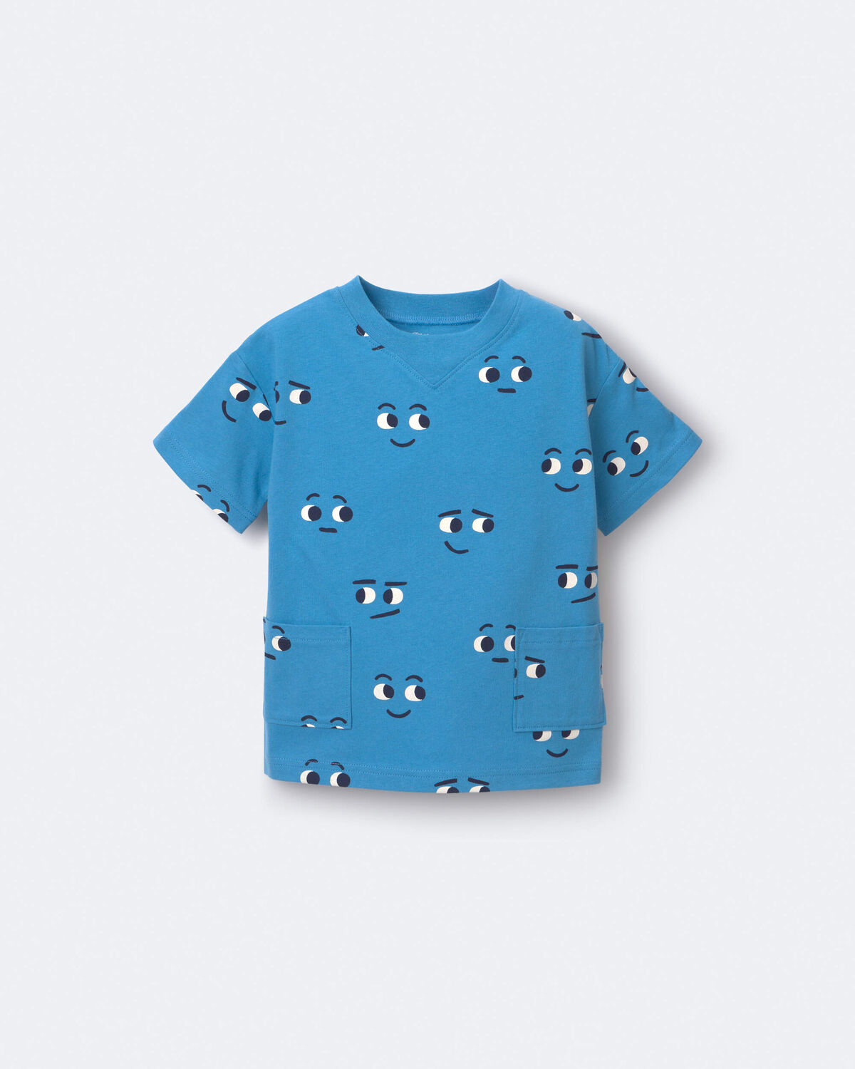 Toddler Otter Pocket Tee in Face Print - Blue - Image 2