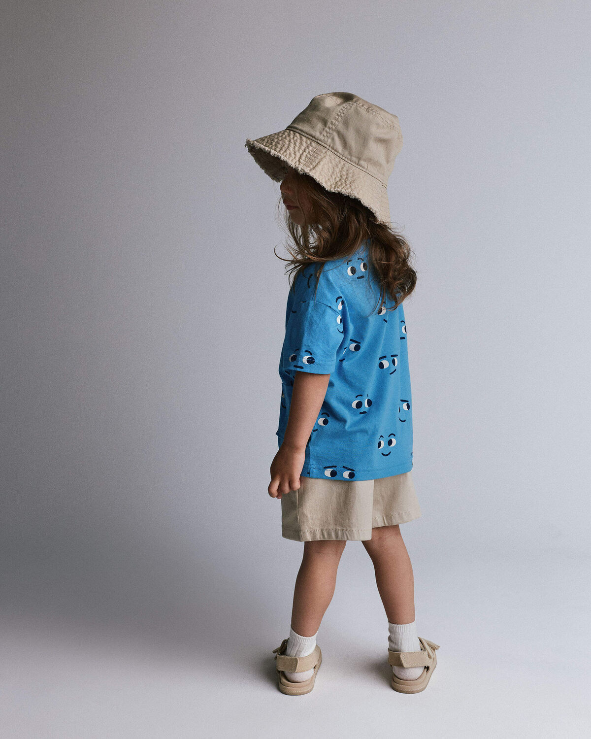 Toddler Otter Pocket Tee in Face Print - Blue - Image 4