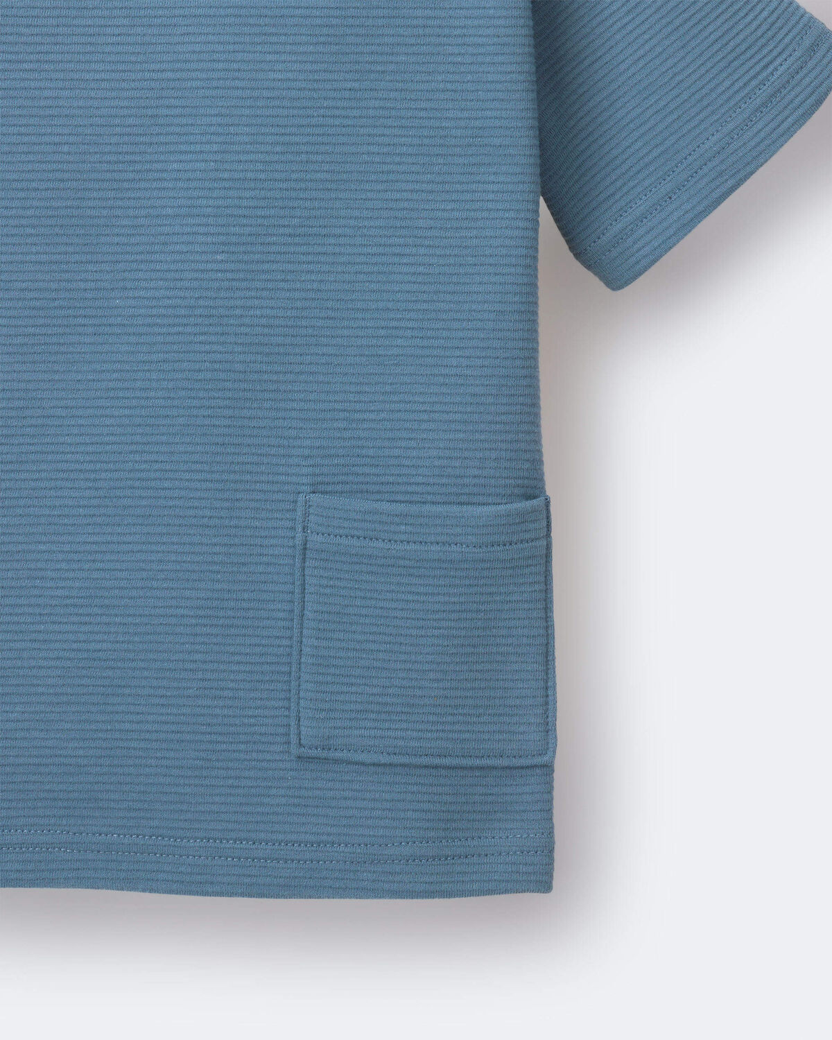 Toddler Boy Henley Tee with Pocket - Slate Blue - Image 5