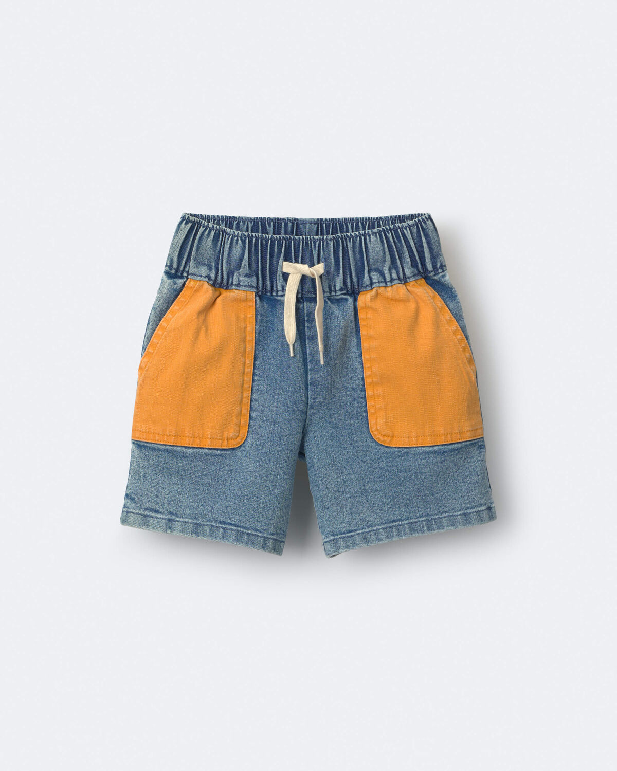 Toddler Colorblock Long-Line Shorts in Denim - Image 3