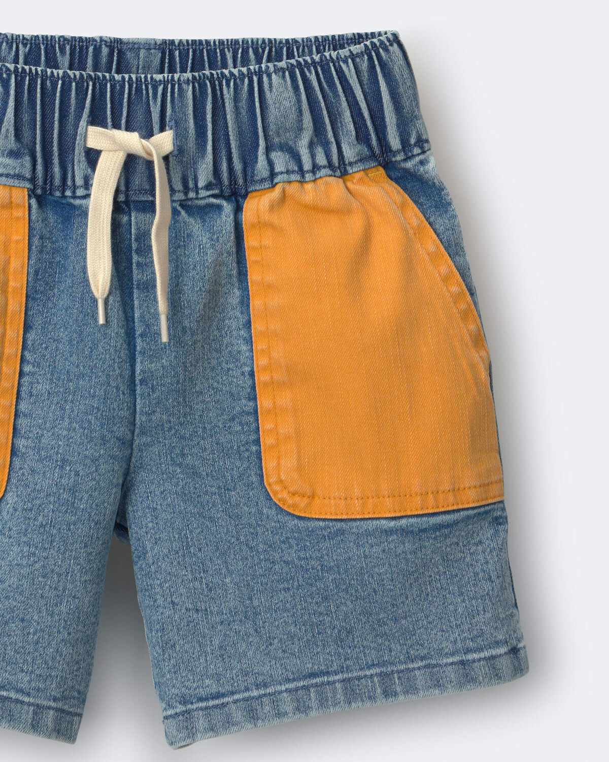 Toddler Colorblock Long-Line Shorts in Denim - Image 6