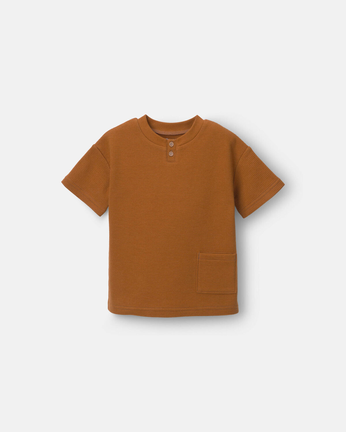 Toddler Boy Henley Tee with Pocket - Golden Yellow - Image 2