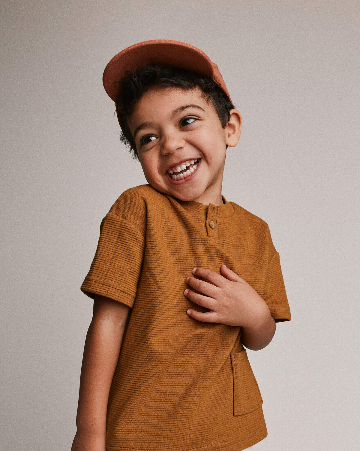 Toddler Boy Henley Tee with Pocket - Golden Yellow - Image 3