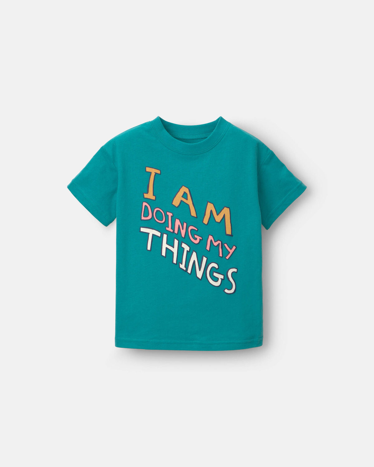 Toddler 'I Am Doing My Things' Relaxed Graphic Tee - Teal - Image 2