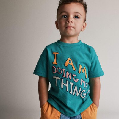 Toddler 'I Am Doing My Things' Relaxed Graphic Tee - Teal