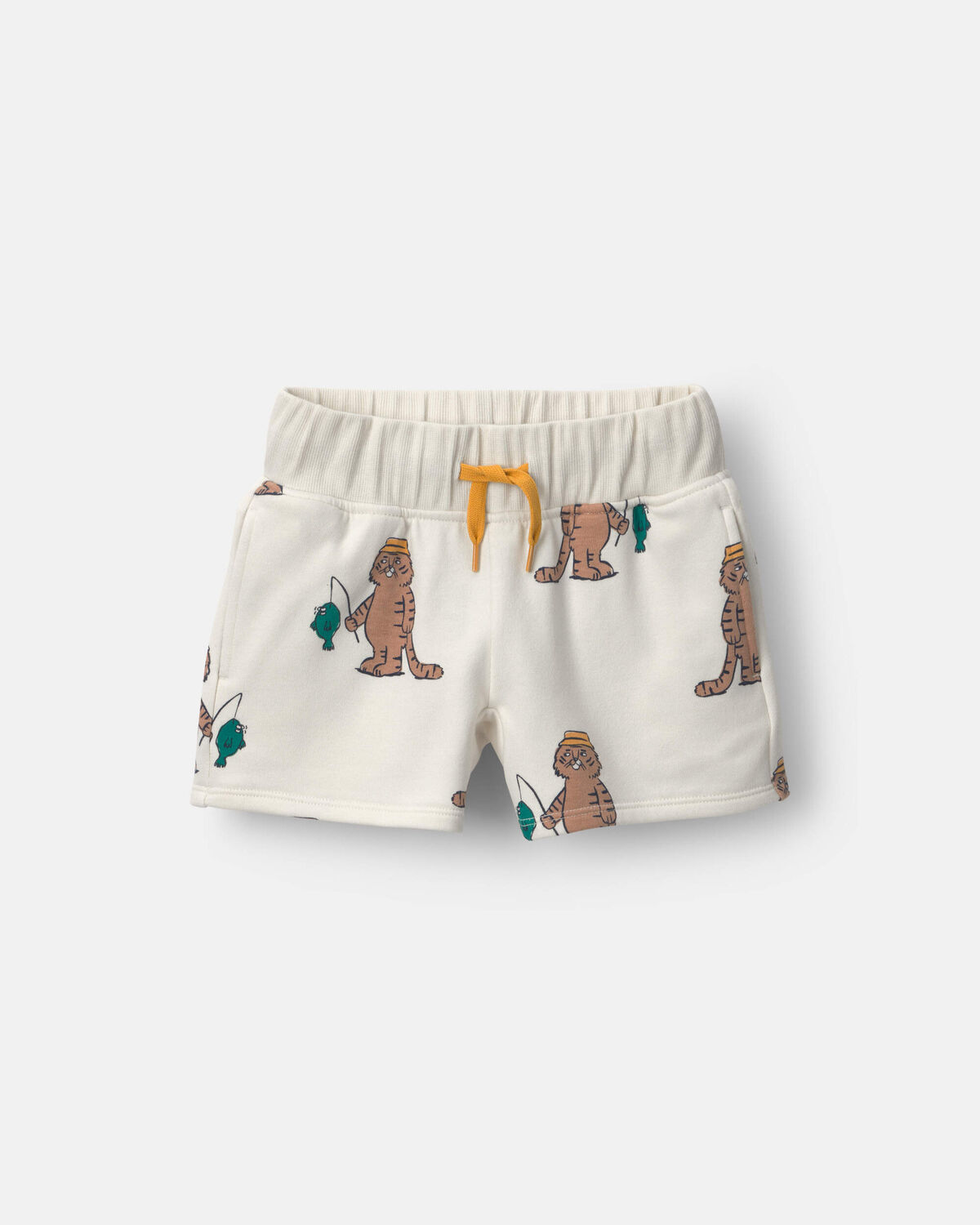Toddler City Park™ Short in Fishing Tiger Print - Cream - Image 2