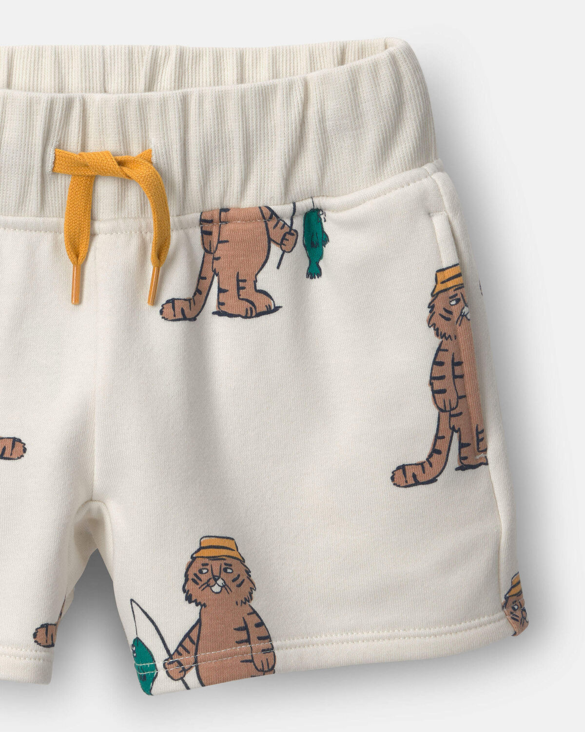 Toddler City Park™ Short in Fishing Tiger Print - Cream - Image 6