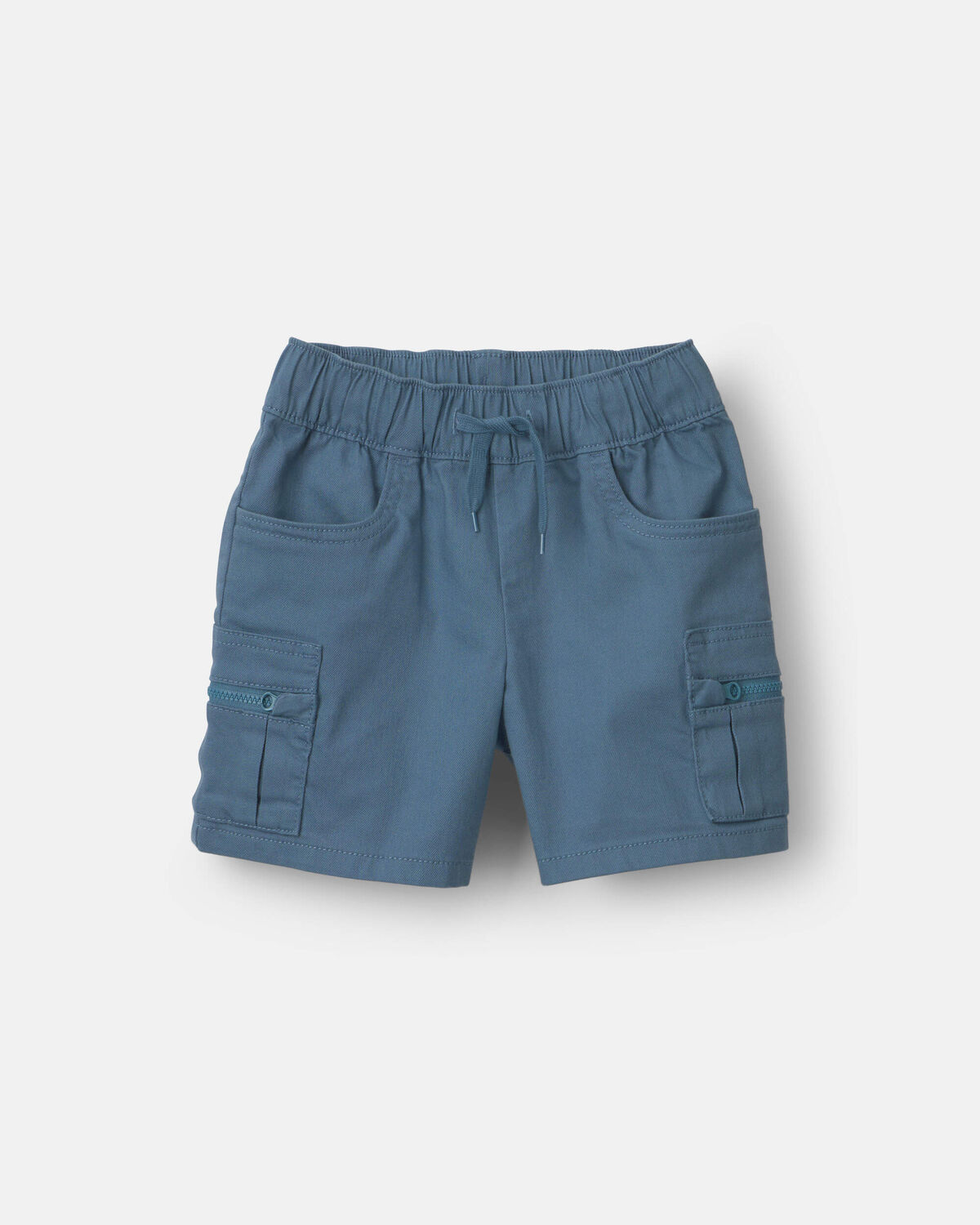Toddler Boy Cargo Shorts with Zipper Pocket - Slate Blue - Image 2