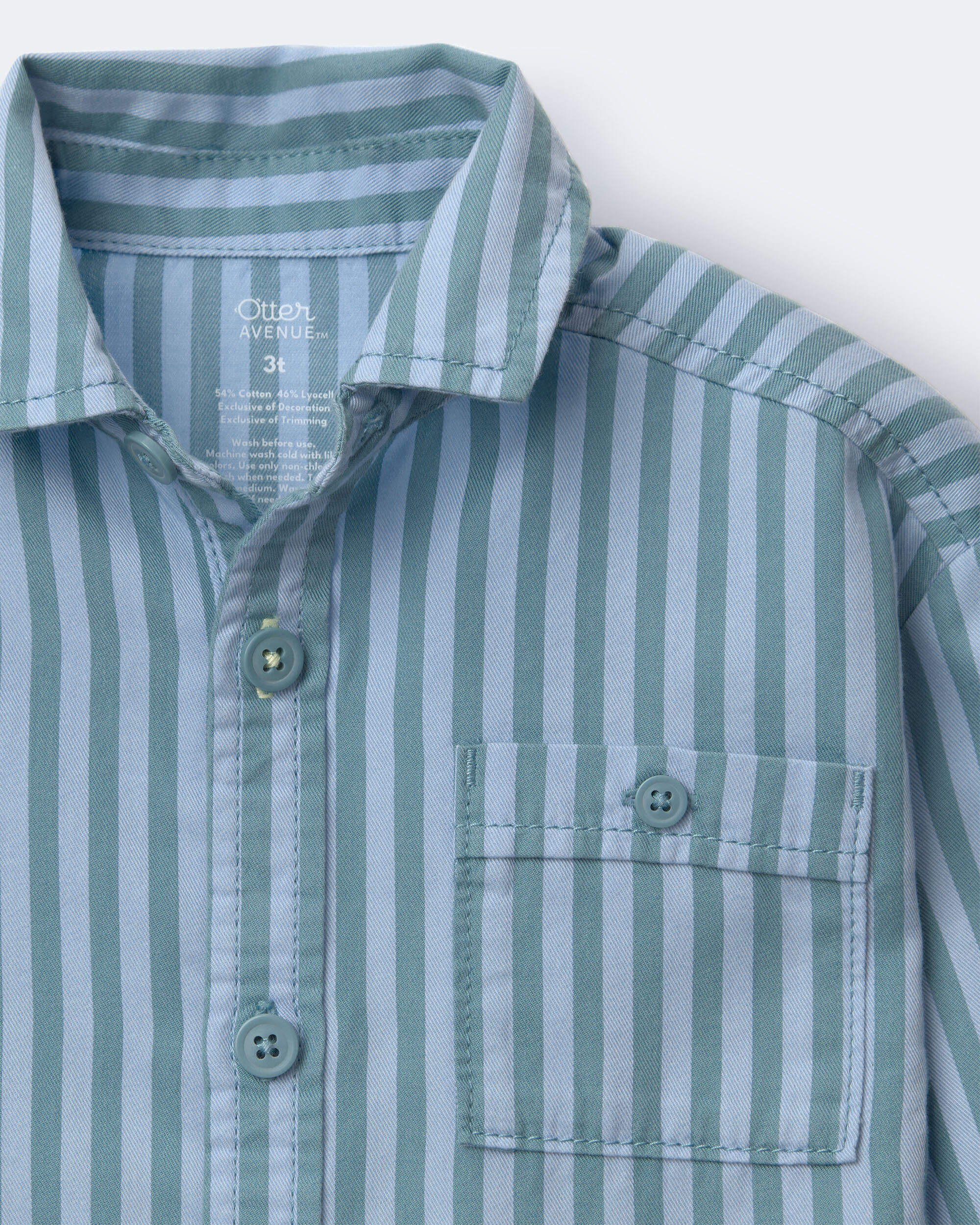 Toddler Boy Button-Down Long-Sleeve Shirt in Stripes - Blue/Purple - Image 4