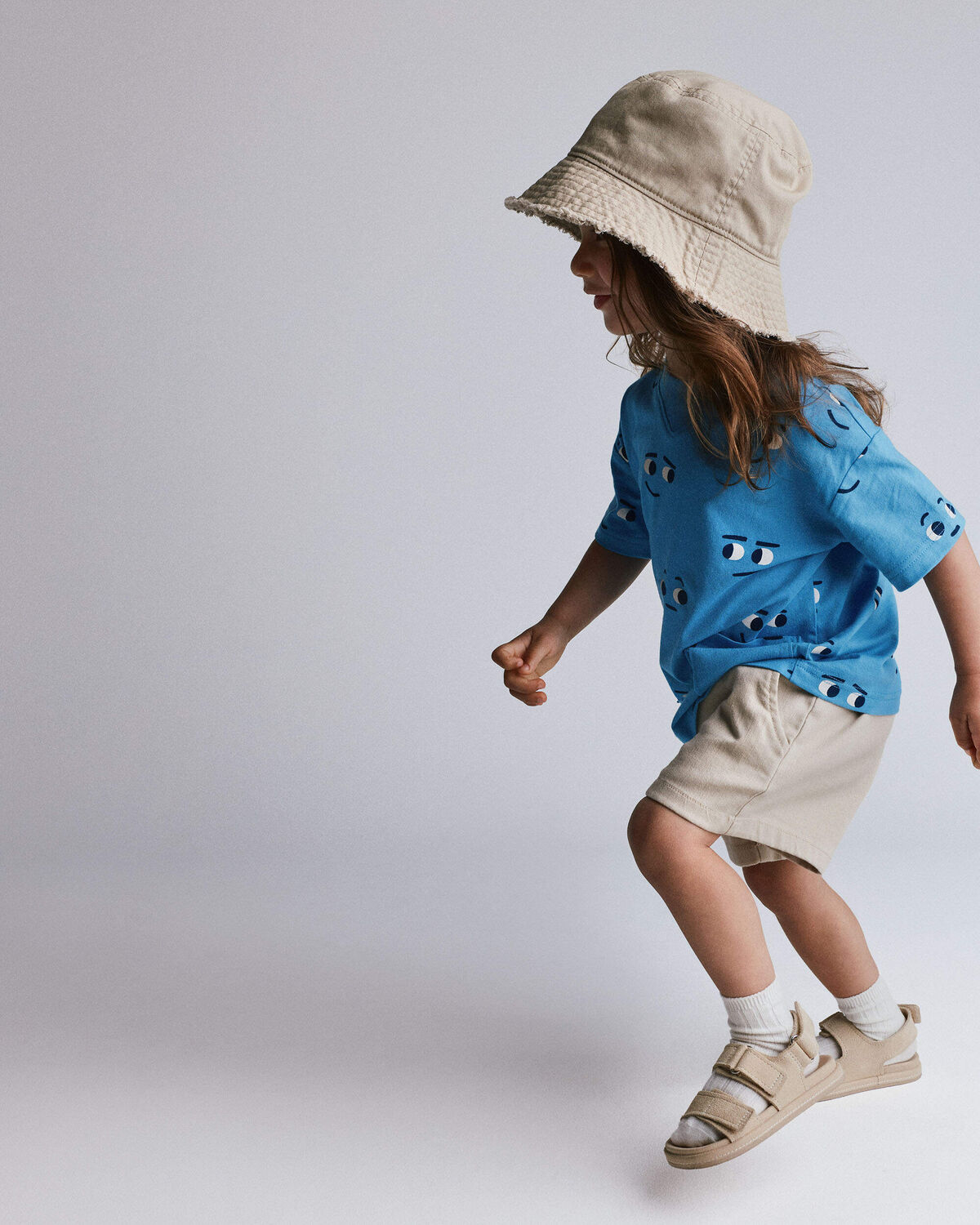 Toddler Boy Long-Line Shorts - Tan - Image 4