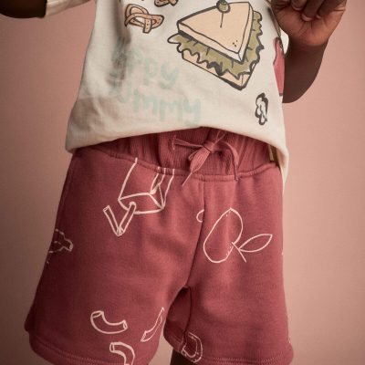 Toddler City Park™ Short in Snack Print - Red