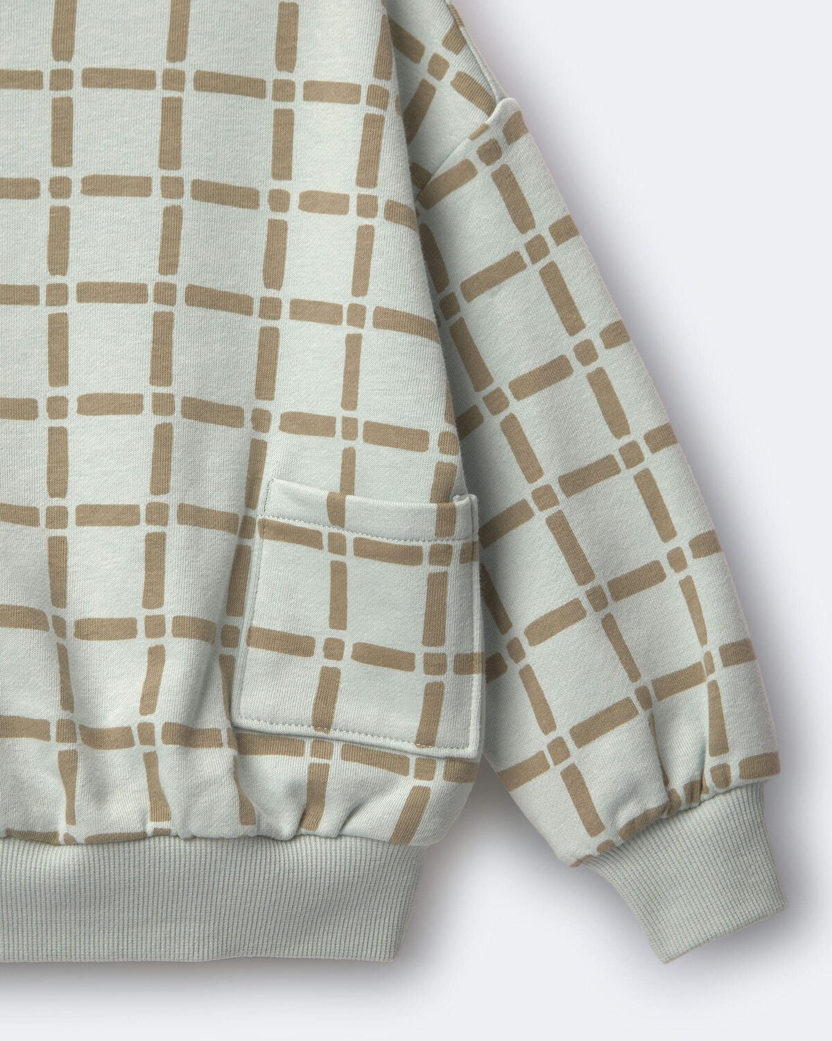 Toddler Otter Sweatshirt™ with Pockets in Checkered Print - Light Blue - Image 6