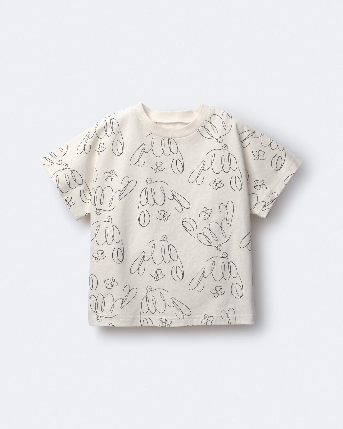 Toddler Dolman Tee in Dog Print - Cream