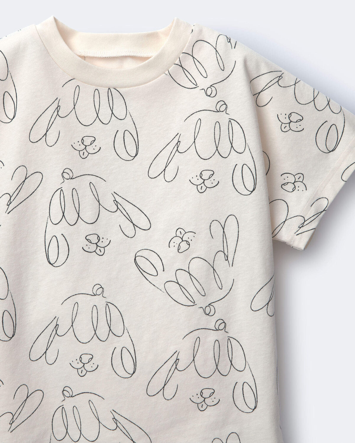 Toddler Dolman Tee in Dog Print - Cream - Image 2