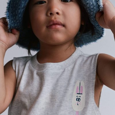 Toddler Girl 'Bunsicle' Elastic Waist Tank - Heather Grey