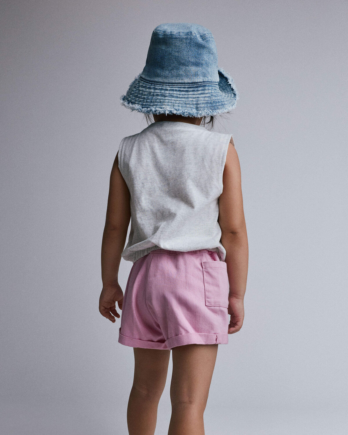 Toddler Girl 'Bunsicle' Elastic Waist Tank - Heather Grey - Image 4