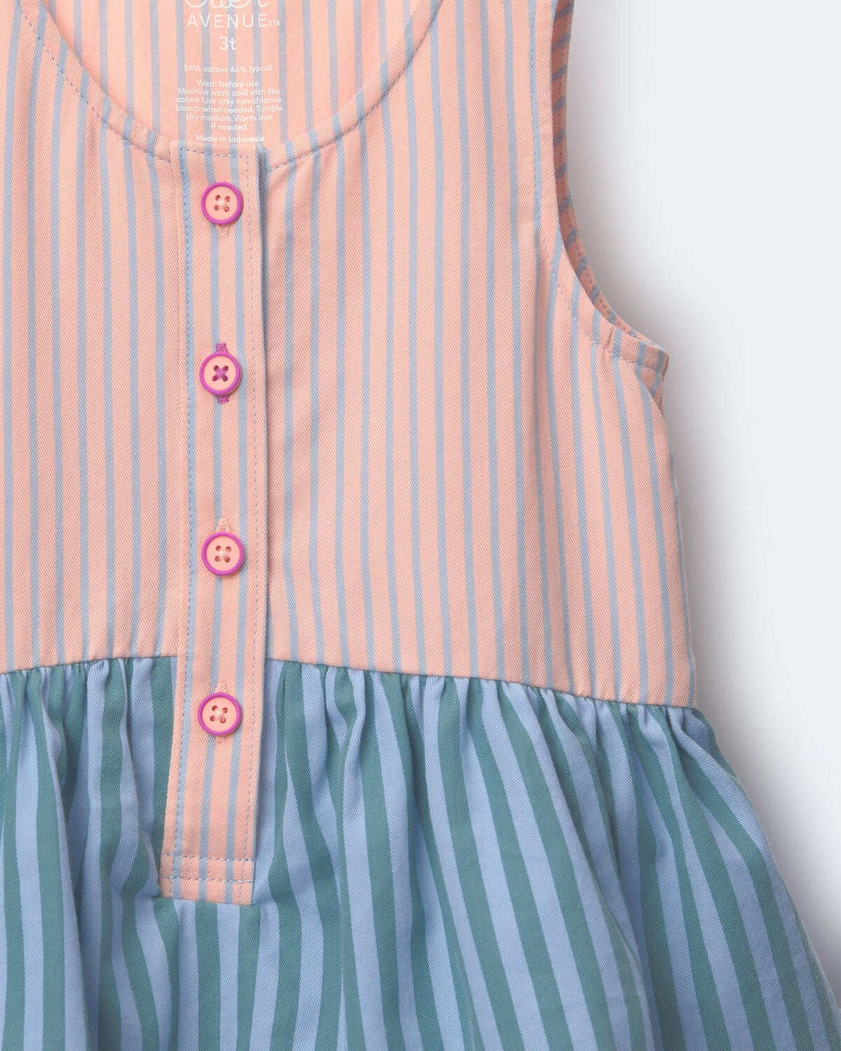 Toddler Girl Tiered Drop-Waist Dress in Stripes - Blue/Purple - Image 5