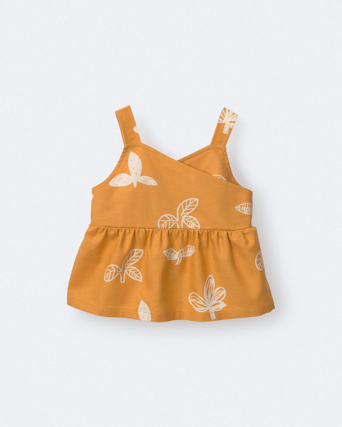 Toddler Girl Peplum Tank Top in Plant Print - Golden Yellow - Image 2
