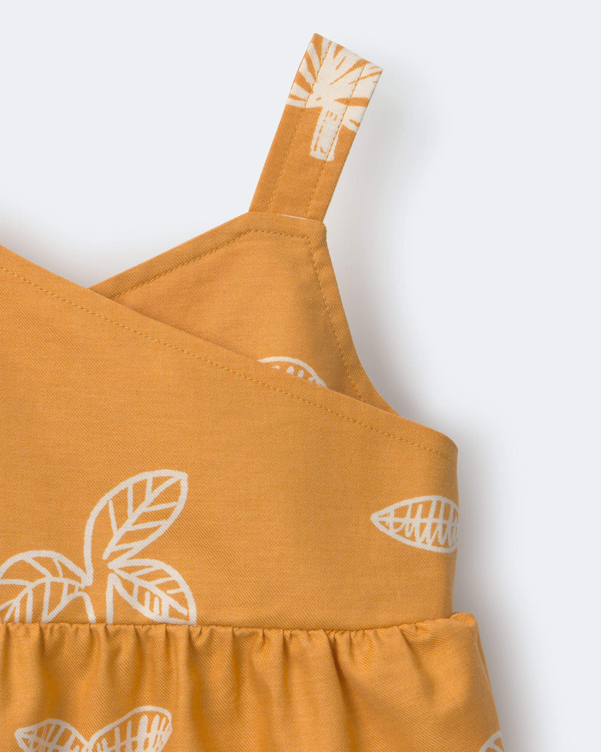 Toddler Girl Peplum Tank Top in Plant Print - Golden Yellow - Image 6