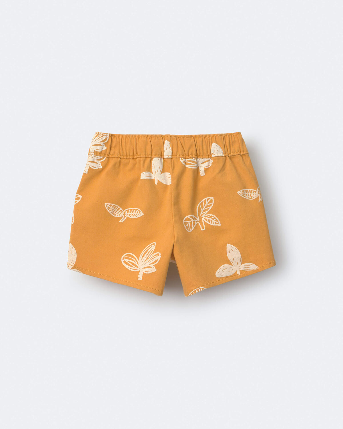 Toddler Girl Dolphin Hem Short in Plant Print - Golden Yellow - Image 5