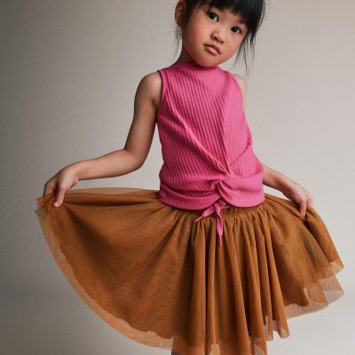 Toddler Girl Avenue Twirl™ Mini Skirt with Tulle - Golden Yellow