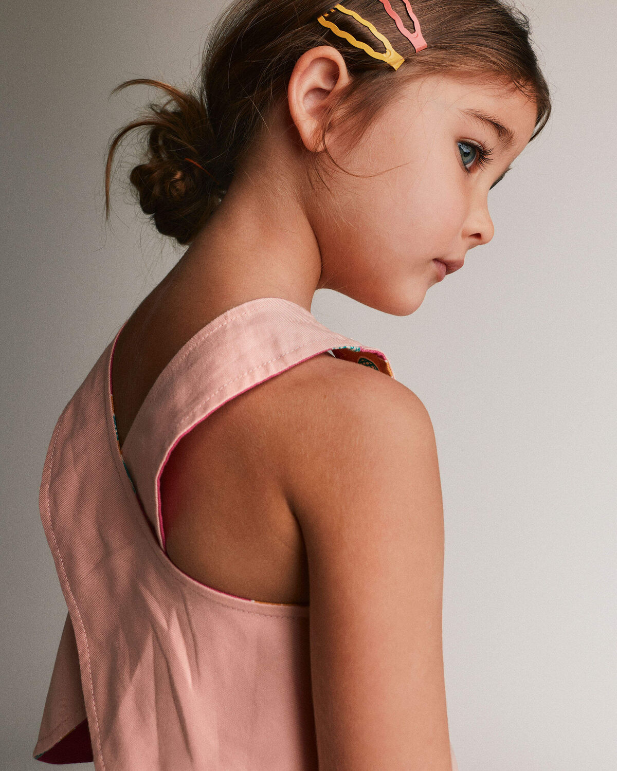 Toddler Girl Reversible Cross-Back Top in Floral Print - Hot Pink - Image 6