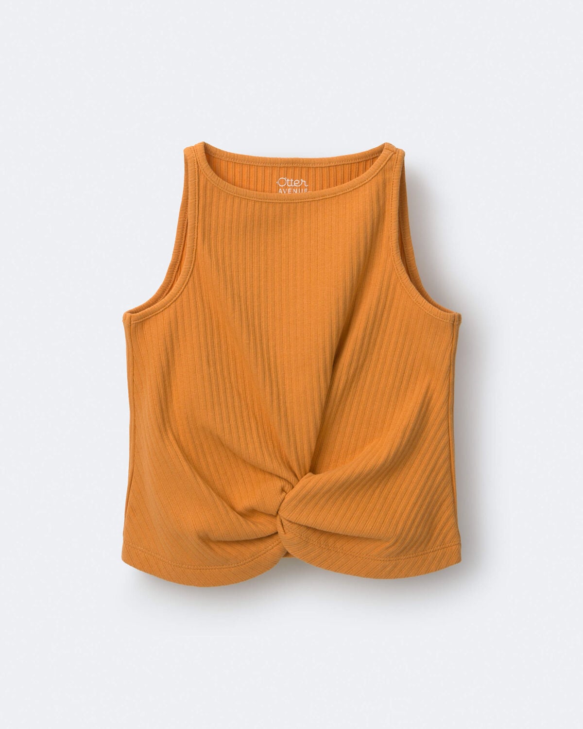 Toddler Girl Tie-Front Ribbed Tank - Golden Yellow - Image 2