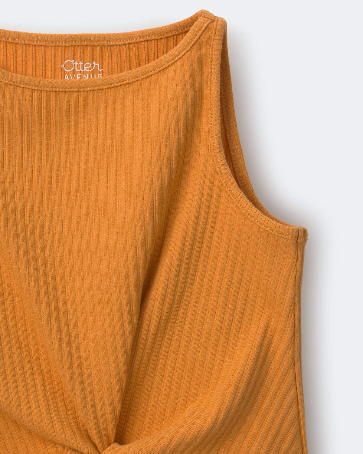 Toddler Girl Tie-Front Ribbed Tank - Golden Yellow - Image 5