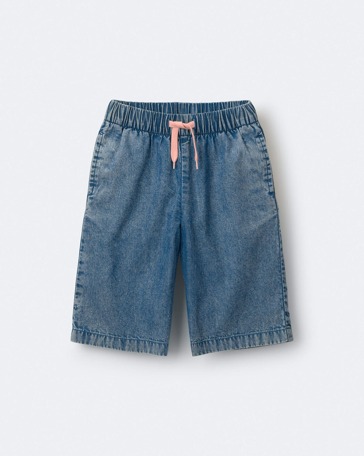 Toddler Girl Wide-Leg Cropped Pant in Chambray - Image 2