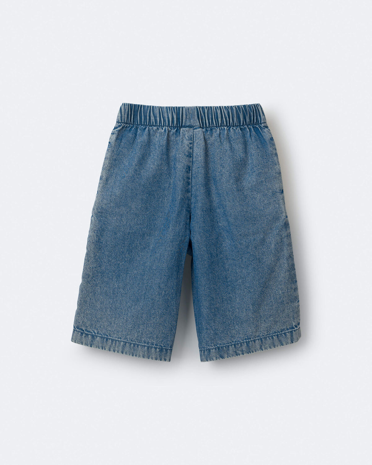 Toddler Girl Wide-Leg Cropped Pant in Chambray - Image 6