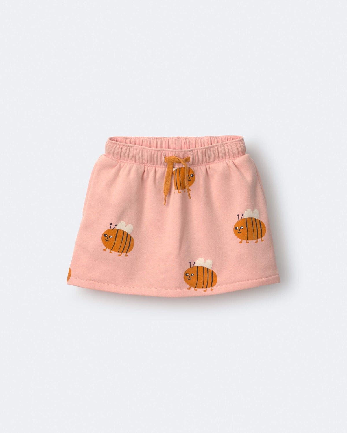 Toddler Girl Pull-On Skirt with Pockets in Bee Print - Light Pink - Image 2