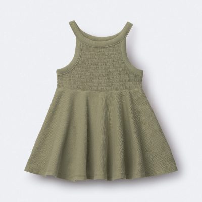 Toddler Girl Smocked Peplum Top - Olive