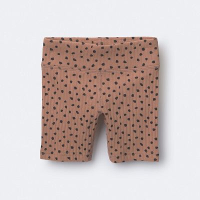 Toddler Girl Brooklyn Bike Shorts in Dot Print - Tan