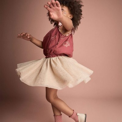 Toddler Girl Avenue Twirl™ Sparkly Mini Skirt - Cream