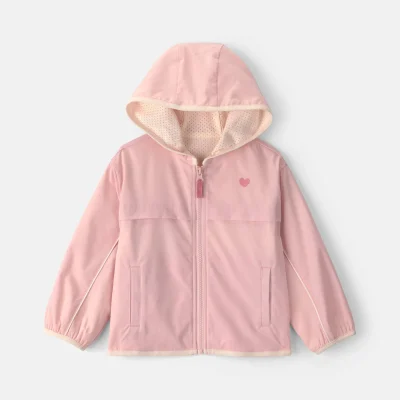 Toddler Girl Heart Zip-Up Hoodie - Pink