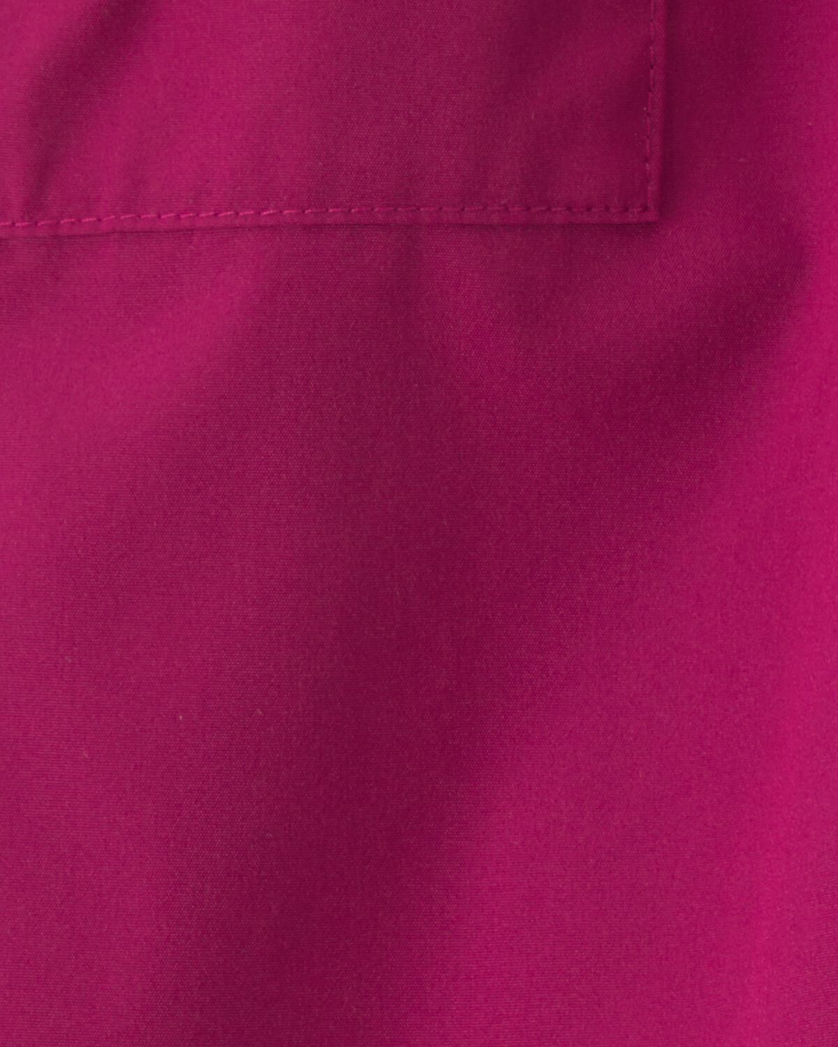 Toddler Girl Bow-Cuff Poplin Joggers - Burgundy - Image 6