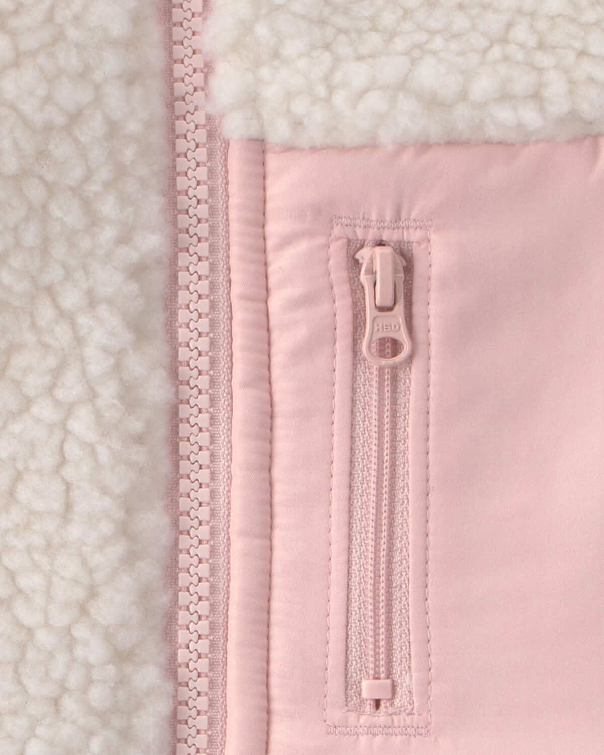 Toddler Girl Teddy Fleece Vest - Cream/Pink - Image 5