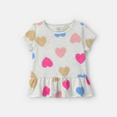 Toddler Girl Heart Peplum Top