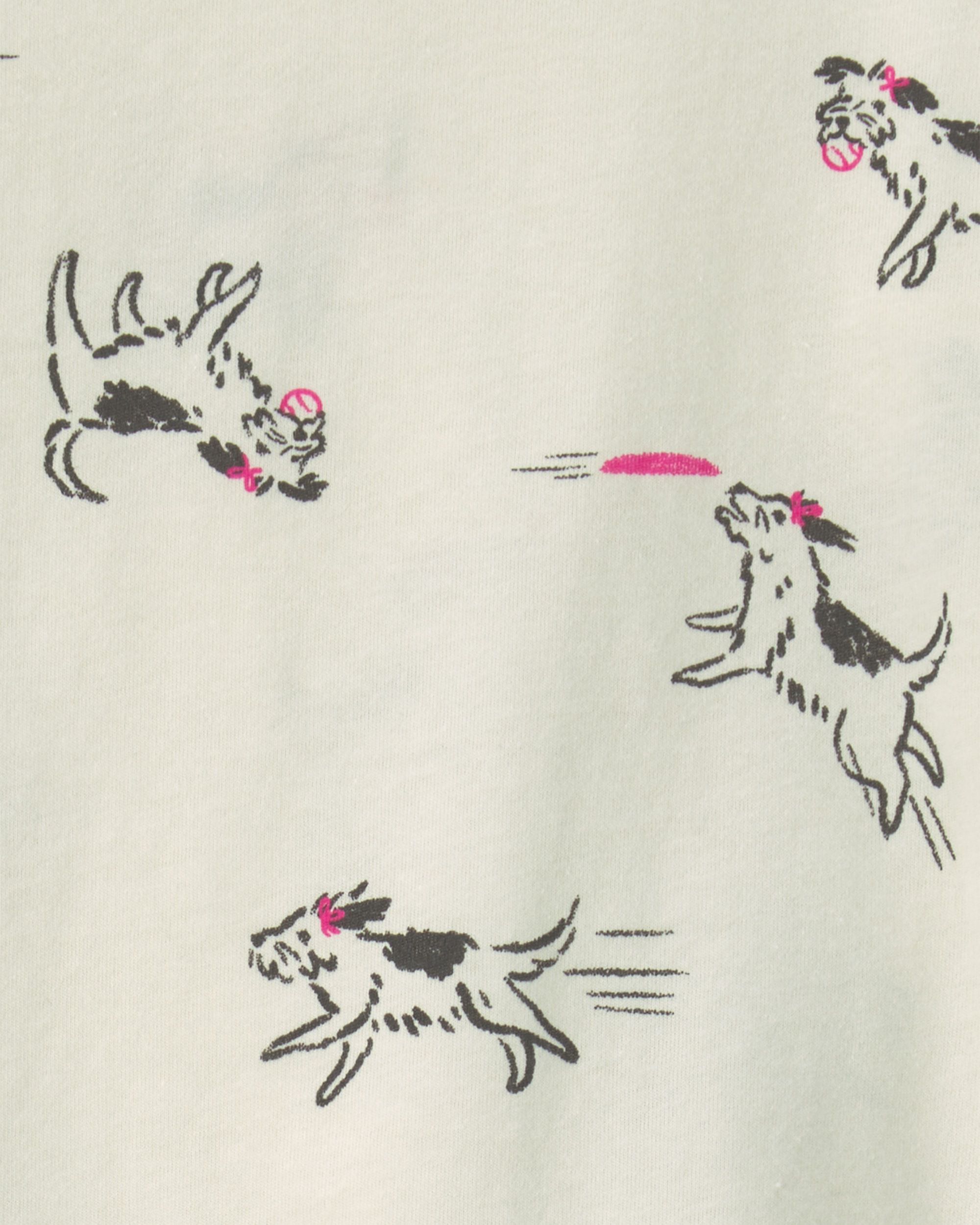 Toddler Girl Dog Long-Sleeve Top - Cream - Image 3