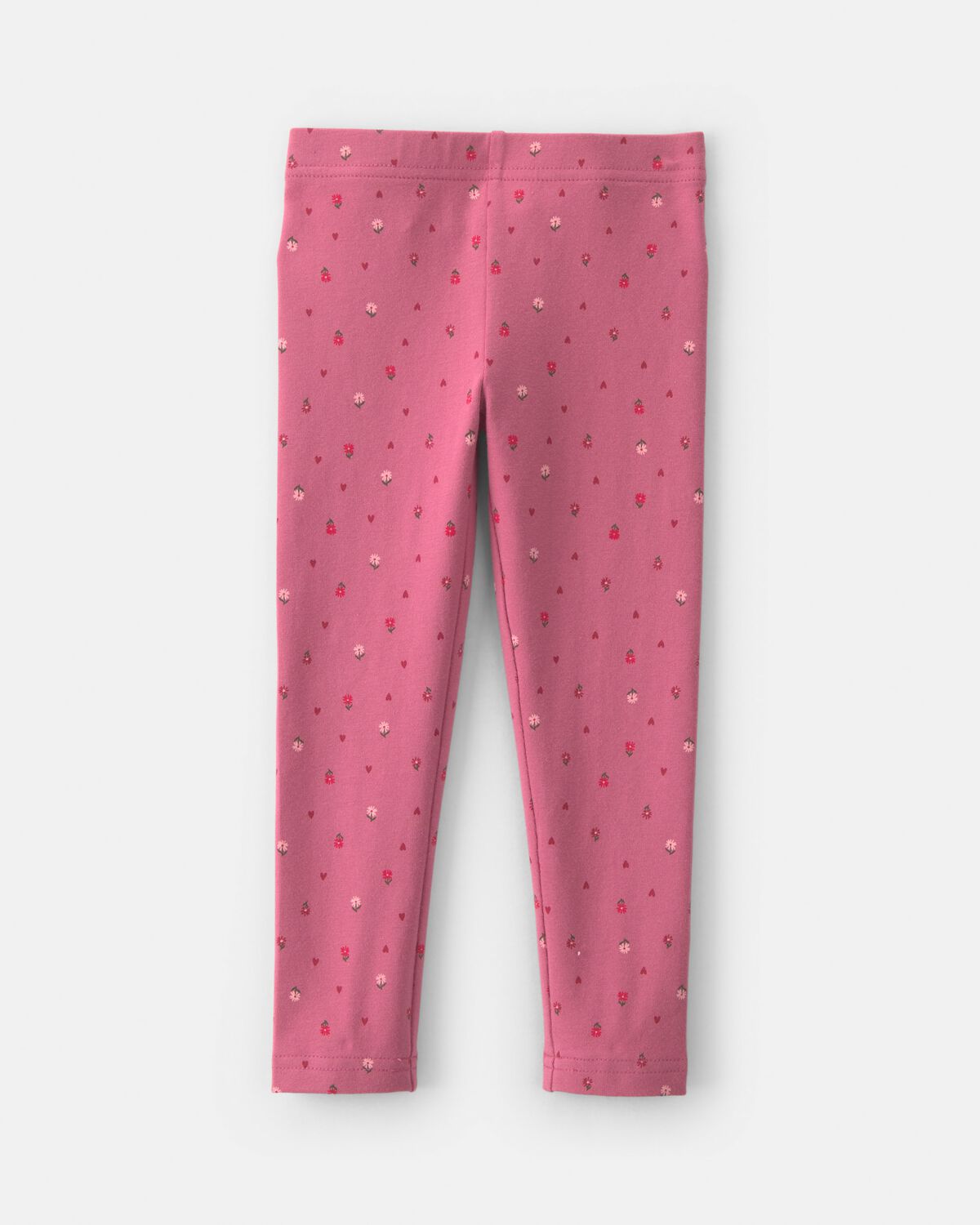 Toddler Girl Floral Cotton Pull-On Stretch Leggings - Pink - Image 2