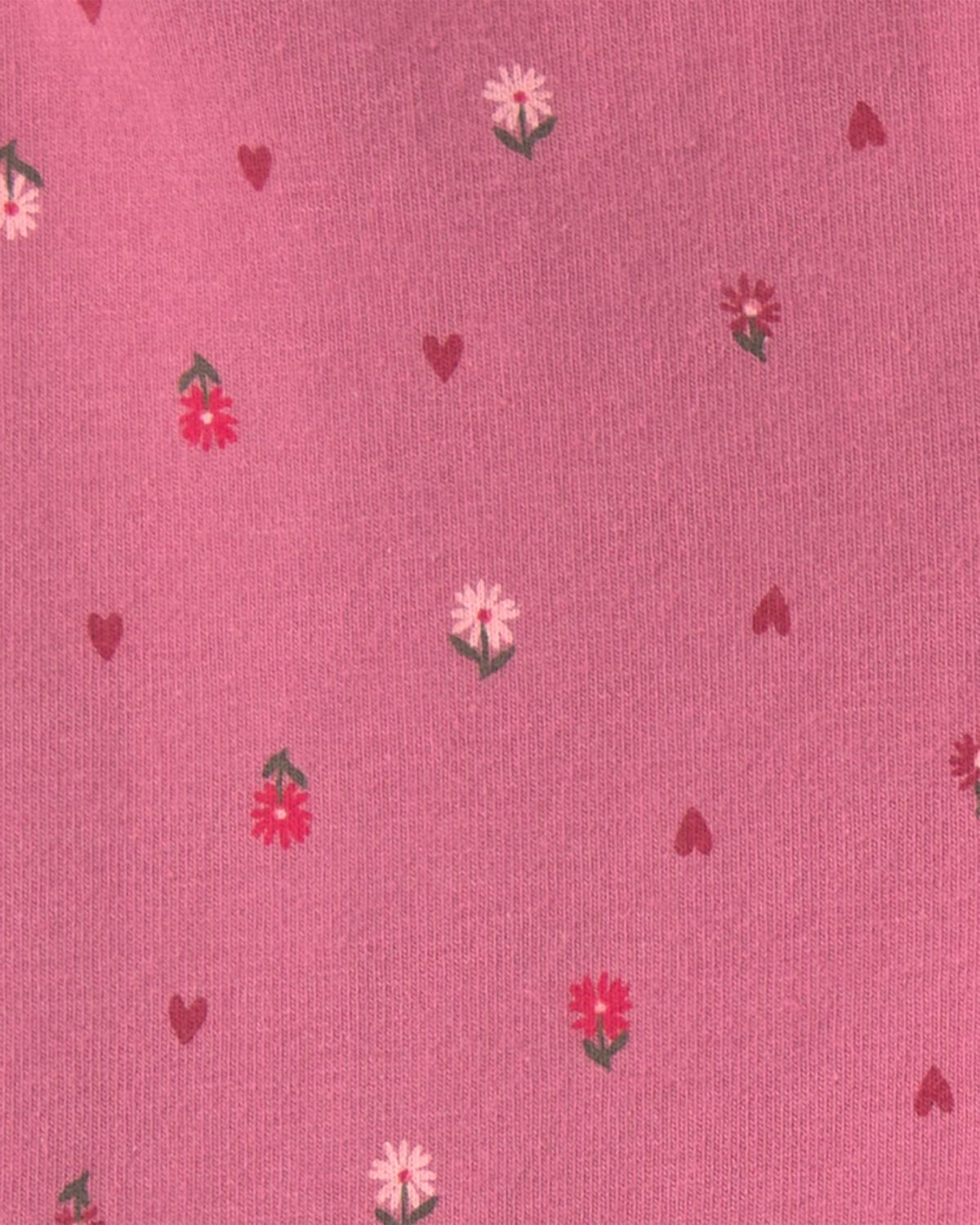 Toddler Girl Floral Cotton Pull-On Stretch Leggings - Pink - Image 3