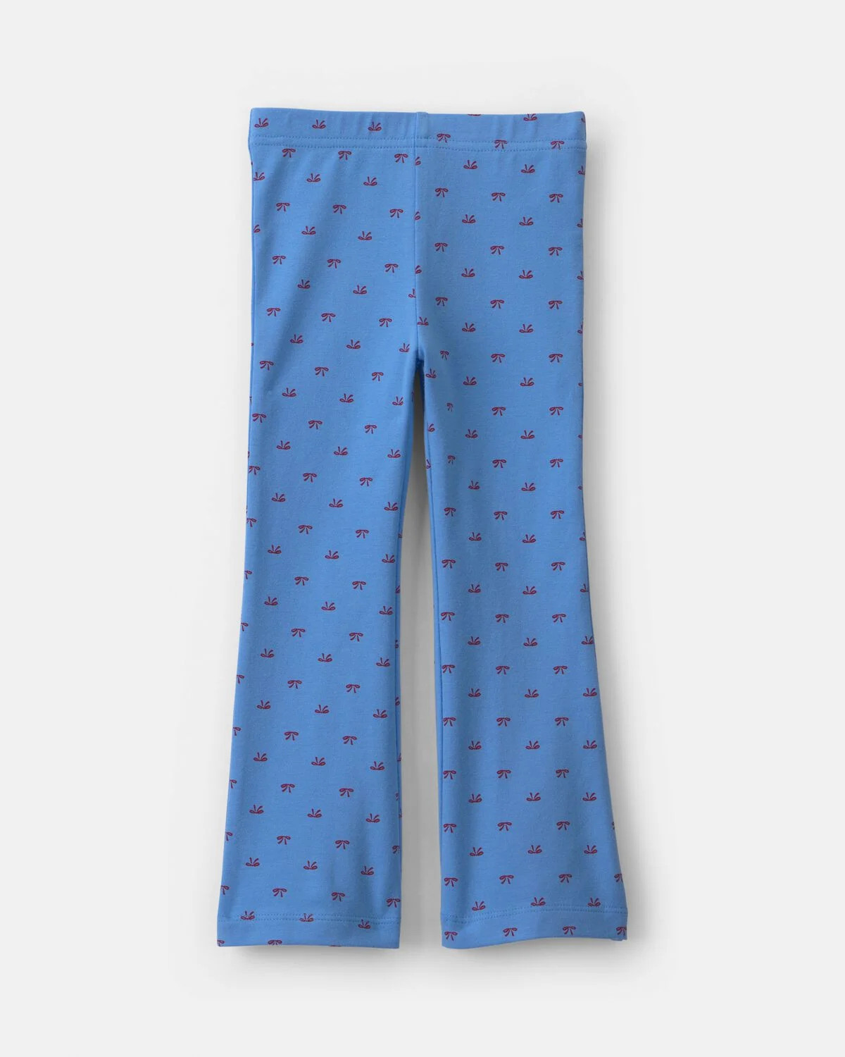 Toddler Girl Bow Cotton Pull-On Stretch Flare Leggings - Blue - Image 2