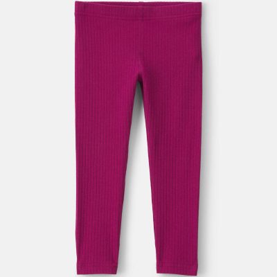 Toddler Girl Cotton Pull-On Stretch Leggings - Burgundy