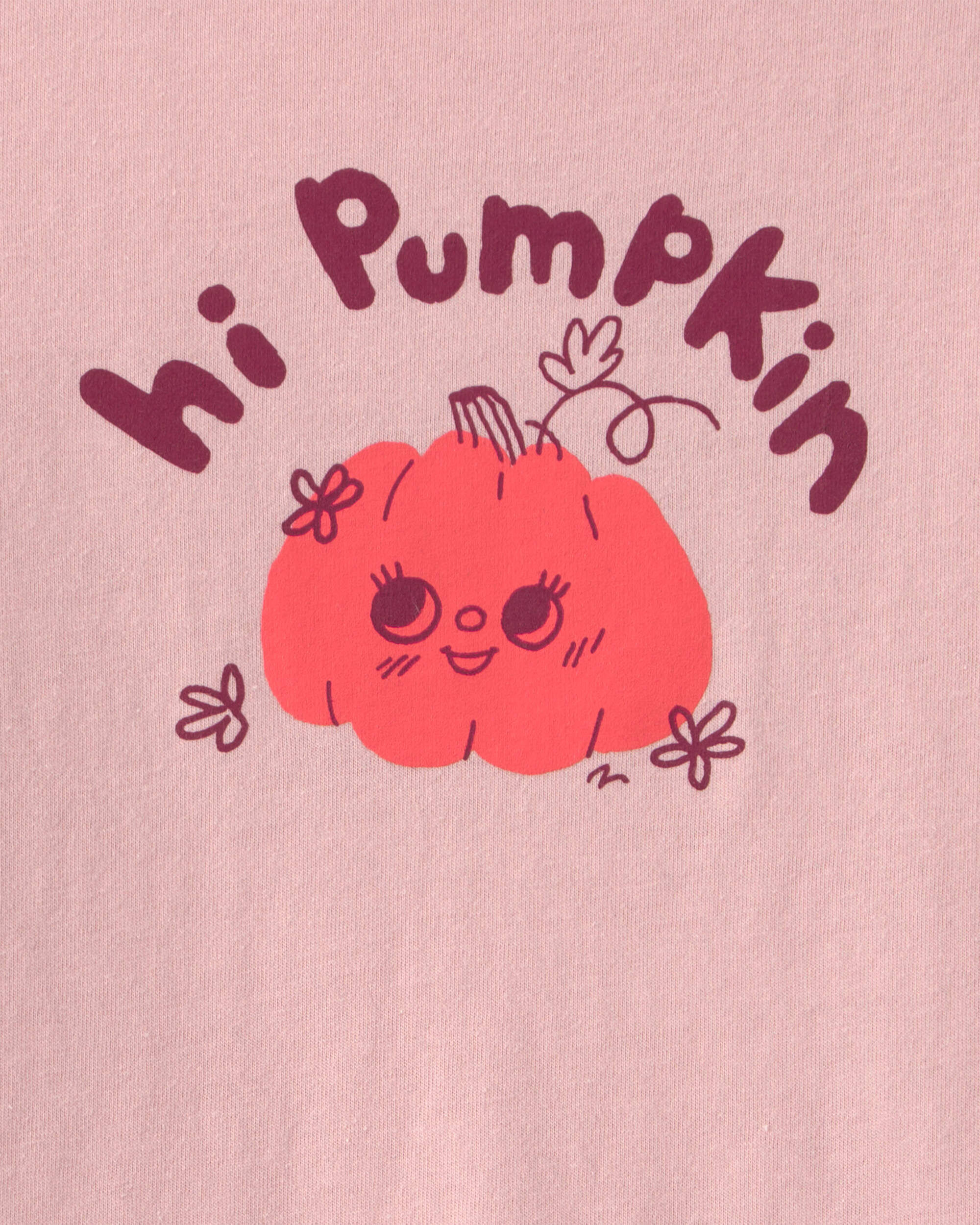 Toddler Girl Halloween 'Hi Pumpkin' Graphic Tee - Pink - Image 3
