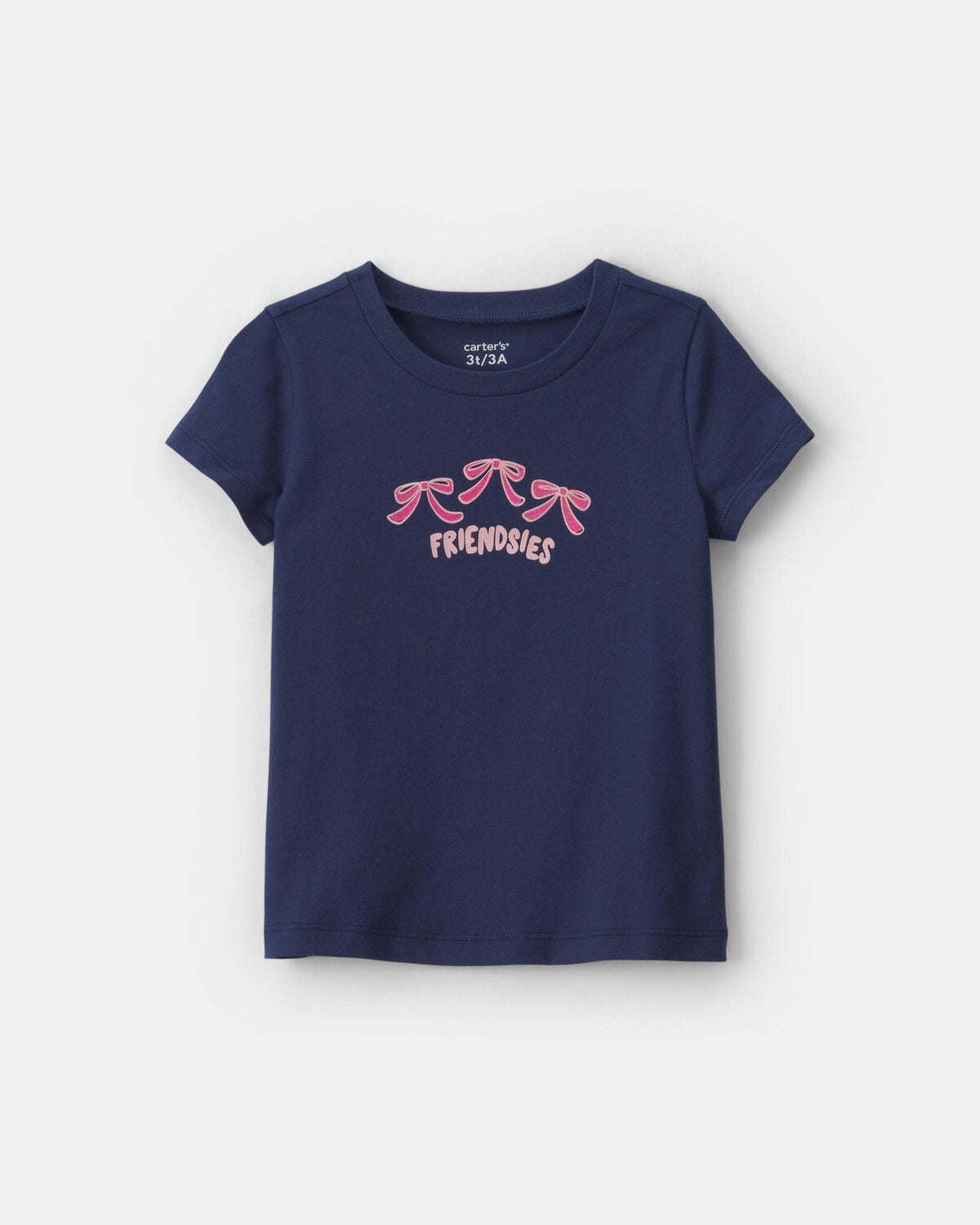 Toddler Girl 'Friendsies' Bow Graphic Tee - Navy Blue